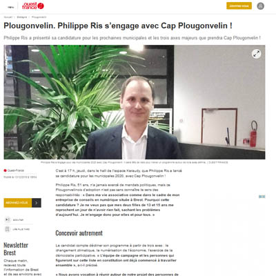 Elections municipales 2020 Plougonvelin philippe ris