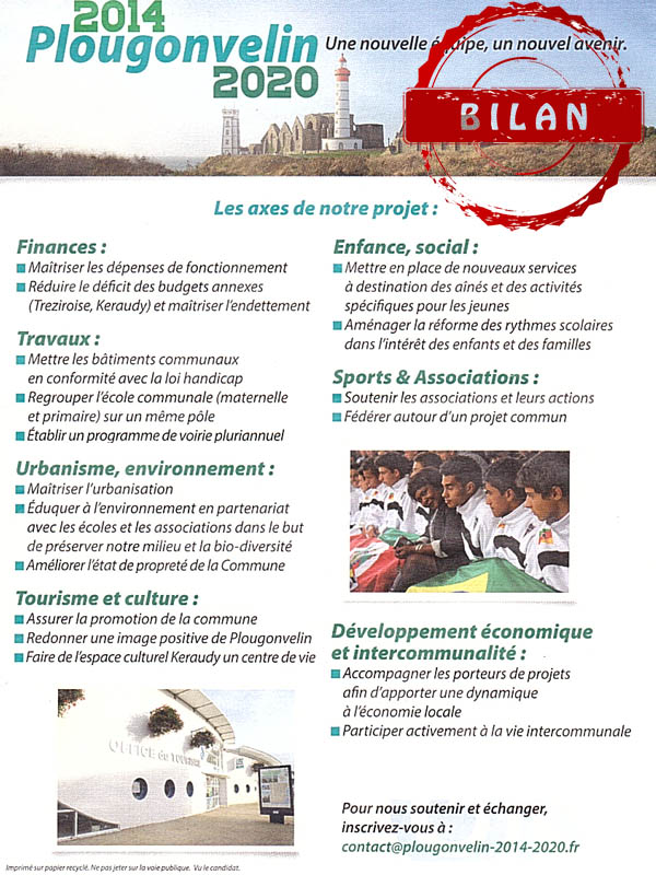 bilan du mandat Gouerec - Plougonvelin