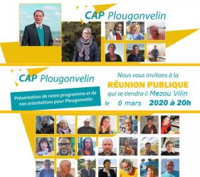 #Presse : Réunion publique de la liste Cap Plougonvelin vendredi 6 mars à Mezou Vilin