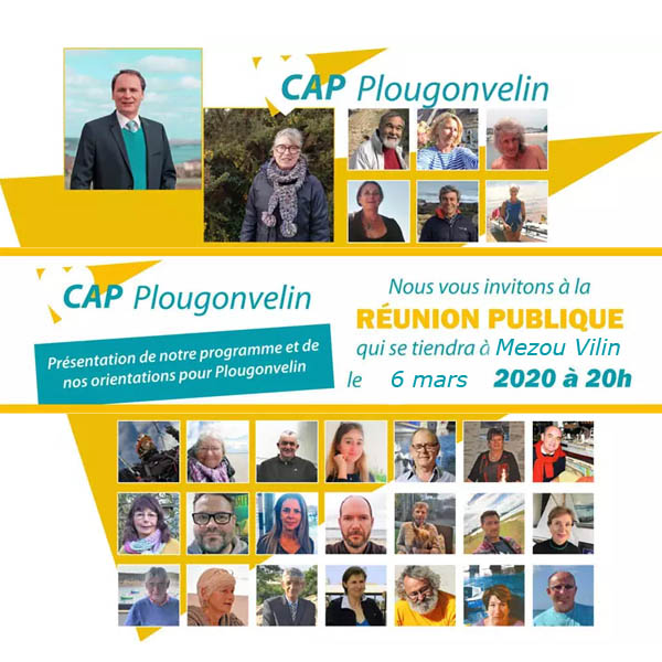 #Presse : Réunion publique de la liste Cap Plougonvelin vendredi 6 mars à Mezou Vilin