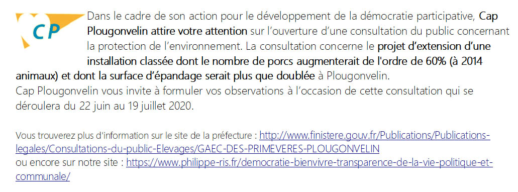 consultation publique porcherie Plougonvelin