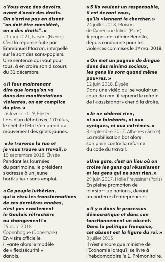 les déclarations de macron