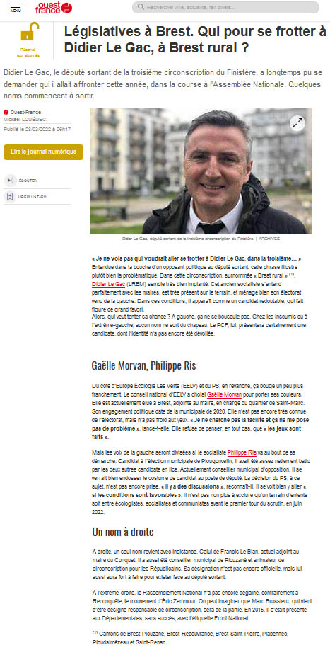 Ouest France Le Gac