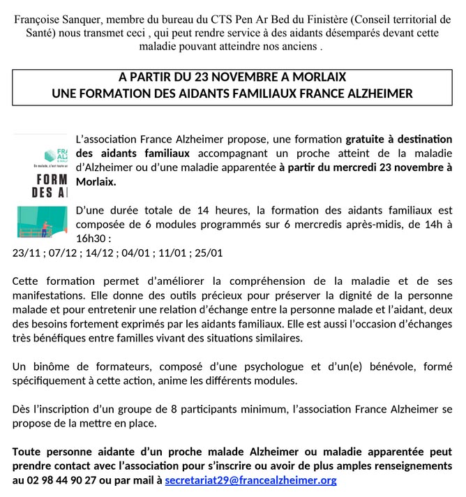 Formation Aidants Alzheimer