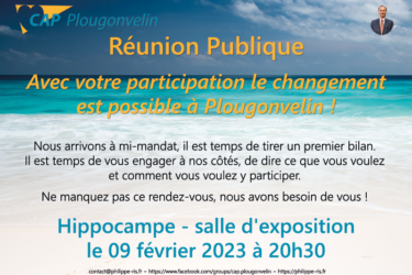 #Presse : Réunion publique de Cap Plougonvelin jeudi 9 février à L&rsquo;hippocampe