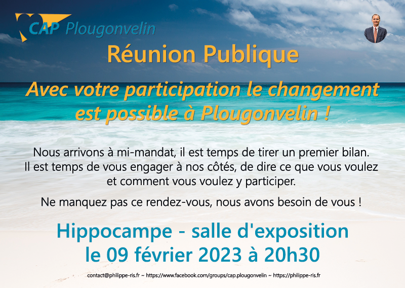 #Presse : Réunion publique de Cap Plougonvelin jeudi 9 février à L’hippocampe
