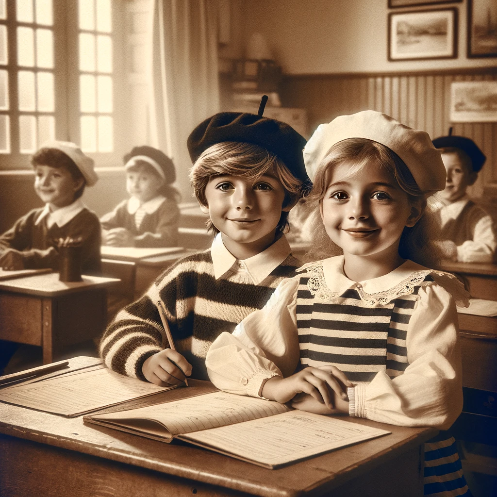 enfants bretons à l'école dans les années 60