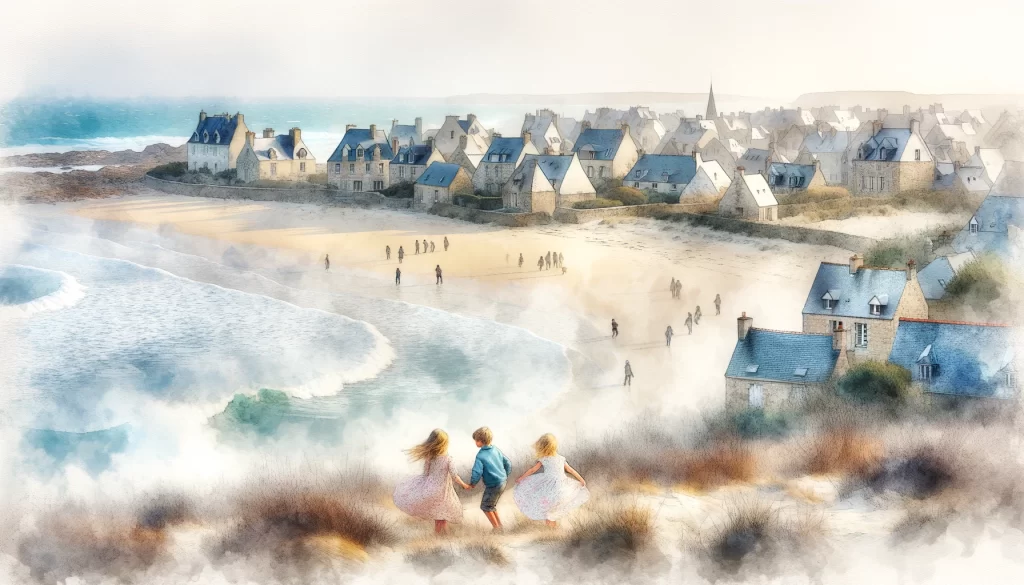 enfants bord de mer