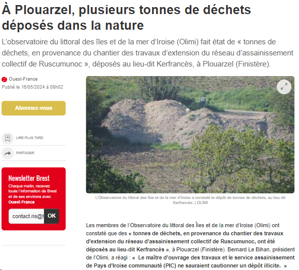André Talarmin plaide l'ignorance sur une affaire de dépôt illégal de déchets