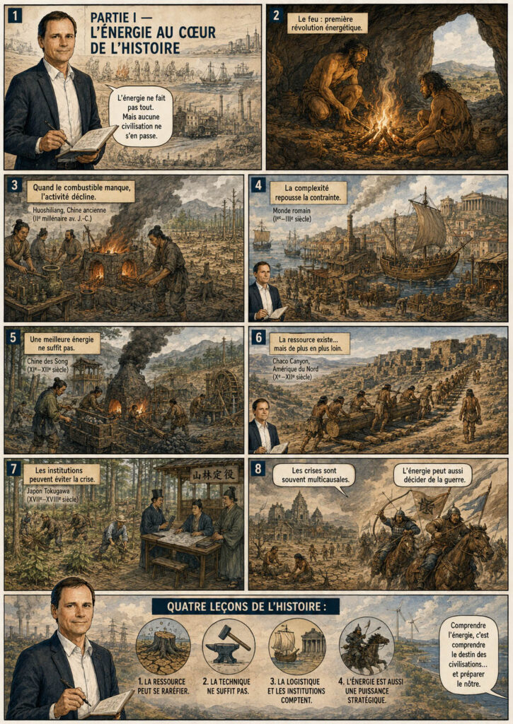 Bande dessinée sur l'histoire des transitions énergétiques