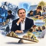 Illustration sur les effets de l’IA sur l’emploi, le capital, la productivité et la redistribution