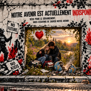 image des manifestations de 2026 inspirée par banksy